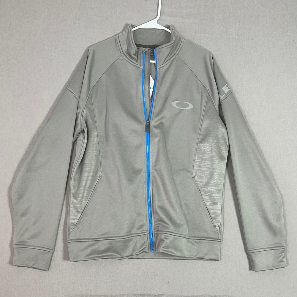 Oakley Progression Jacket Large Gray Blue Full Zip Fleece Lined NEW